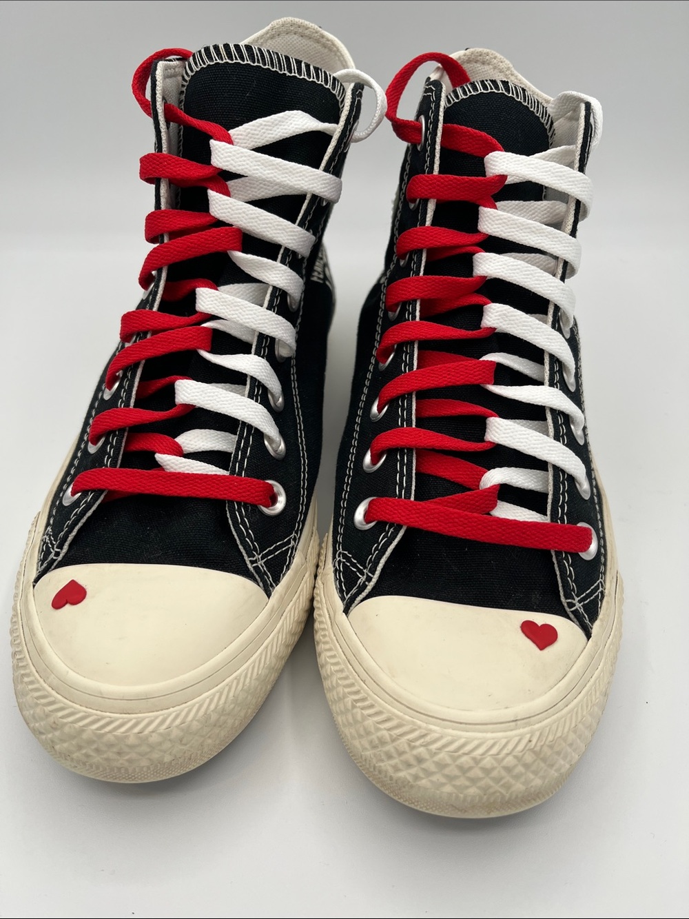 Converse All Star High-Top Canvas Sneakers  Love Fearlessly. Red & White Laces